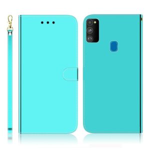 For Galaxy M30s Imitated Mirror Surface Horizontal Flip Leather Case with Holder & Card Slots & Wallet & Lanyard(Mint Green) (OEM)