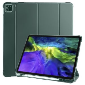 Για iPad Pro 12.9 (2020) / iPad Pro 12.9 (2018) 3 αναδιπλούμενη Οριζόντια Δερματίνης + Αντικραδασμική θήκη tablet Πλαστική με Holder & υποδοχή στυλό (Πρασινο χρυσού) (OEM)