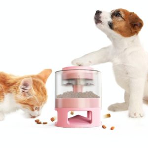 Dog Bowl Dog Toys Feeding Slow Food Catapult(Pink) (OEM)