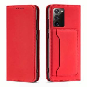 For Samsung Galaxy S20 FE 5G / S20 Fan Edition / S20 Lite Strong Magnetism Liquid Feel Horizontal Flip Leather Case with Holder & Card Slots & Wallet(Red) (OEM)