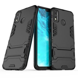 For Huawei Honor 9X Lite PC + TPU Shockproof Protective Case with Invisible Holder(Black) (OEM)