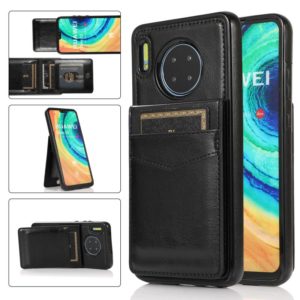 For Huawei Mate 30 Solid Color PC + TPU Protective Case with Holder & Card Slots(Black) (OEM)