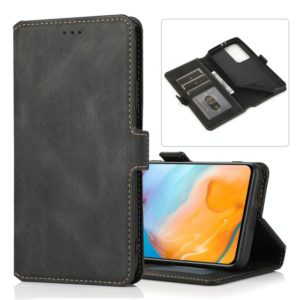 For Huawei P40 Pro+ Retro Magnetic Closing Clasp Horizontal Flip Leather Case with Holder & Card Slots & Photo Frame & Wallet(Black) (OEM)