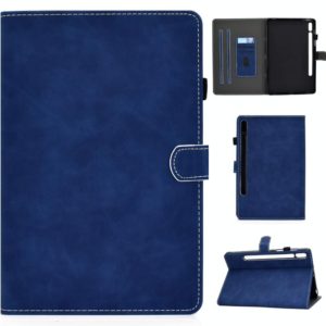 For Samsung Galaxy Tab S8 / Galaxy Tab S7 T870 Cowhide Texture Horizontal Flip Leather Case with Holder & Card Slots & Sleep / Wake-up Function(Blue) (OEM)