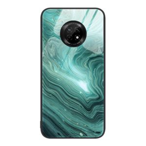 For Huawei Enjoy 20 Plus 5G Marble Pattern Glass Protective Phone Case(Water Waves) (OEM)