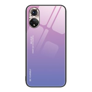 For Honor 50 Gradient Color Glass Phone Case(Pink Purple) (OEM)