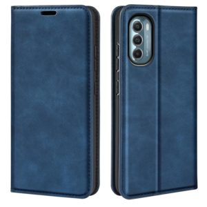 For Motorola Moto G 5G 2022 Retro-skin Magnetic Suction Leather Phone Case(Dark Blue) (OEM)