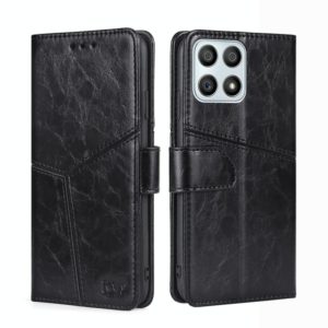 For Honor X30i Geometric Stitching Horizontal Flip Leather Phone Case(Black) (OEM)