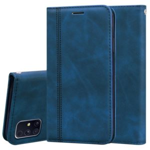 For Samsung Galaxy M31s Frosted Business Magnetic Horizontal Flip PU Leather Case with Holder & Card Slot & Lanyard(Blue) (OEM)