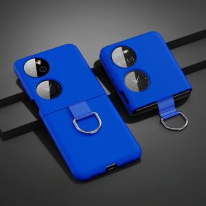 For Huawei P50 Pocket Ring Holder PC Phone Case(Blue) (OEM)