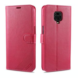 For Xiaomi Redmi Note 9S / Note 9 Pro AZNS Sheepskin Texture Horizontal Flip Leather Case with Holder & Card Slots & Wallet(Red) (AZNS) (OEM)