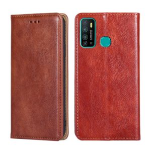 For Infinix Hot 9 / Note 7 Lite X655C Gloss Oil Solid Color Magnetic Leather Phone Case(Brown) (OEM)