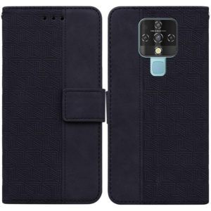 For Tecno Camon 16 Geometric Embossed Leather Phone Case(Black) (OEM)