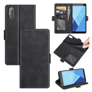 For Wiko Y51 Dual-side Magnetic Buckle Horizontal Flip Leather Case with Holder & Card Slots & Wallet(Black) (OEM)