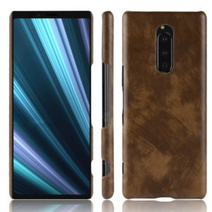 Shockproof Litchi Texture PC + PU Case for Sony Xperia 1 (Brown) (OEM)
