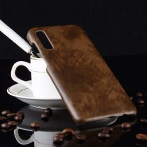 Shockproof Litchi Texture PC + PU Case for Galaxy A70 (Brown) (OEM)