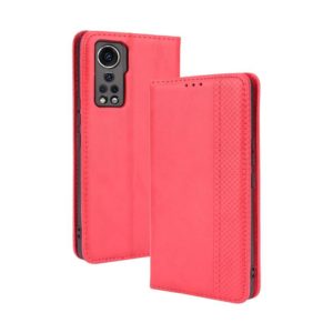For ZTE Axon 30 5G Magnetic Buckle Retro Pattern Horizontal Flip Leather Case with Holder & Card Slot & Wallet(Red) (OEM)