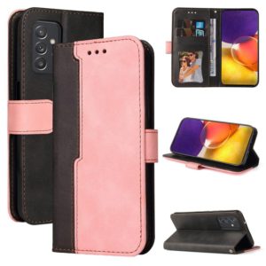 For Samsung Galaxy A82 5G Business Stitching-Color Horizontal Flip PU Leather Case with Holder & Card Slots & Photo Frame(Pink) (OEM)