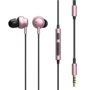 ROCK Mobuw 3.5mm In-ear Stereo Music Earphones with Mic & Line Control, For iPhone, Galaxy, Huawei, Xiaomi, LG, HTC and Other Smart(Rose Gold) (ROCK) (OEM)