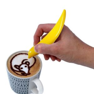New Electric Latte Art Pen For Coffee Cake Pen For Spice Cake Decorating Pen Coffee Carving Pen Baking Pastry Tools(Yellow) (OEM)