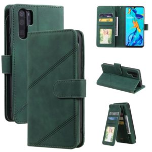 For Huawei P30 Pro Skin Feel Business Horizontal Flip PU Leather Case with Holder & Multi-Card Slots & Wallet & Lanyard & Photo Frame(Green) (OEM)