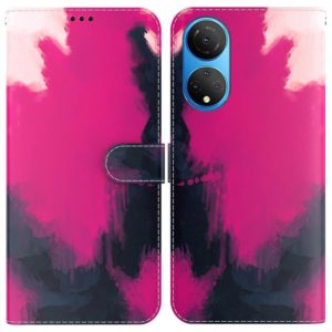 For Honor X7 Watercolor Pattern Horizontal Flip Leather Phone Case(Berry Color) (OEM)