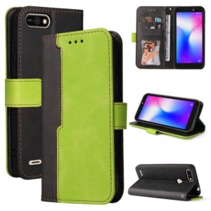 Business Stitching-Color Horizontal Flip PU Leather Case with Holder & Card Slots & Photo Frame For Tecno Pop 2 F / Pop 2 Power / Itel P13 B1F(Green) (OEM)