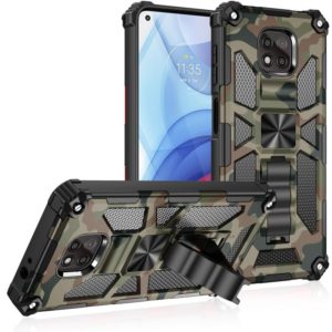 For Motorola Moto G Power (2021) Camouflage Armor Shockproof TPU + PC Magnetic Protective Case with Holder(Army Green) (OEM)