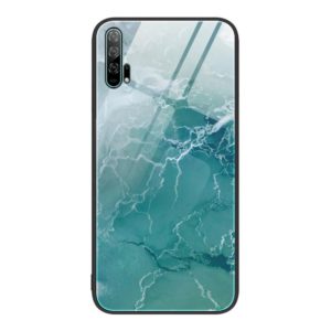 For Honor 20 Pro Marble Pattern Glass Protective Phone Case(Green Ocean) (OEM)