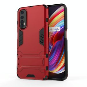 For OPPO Realme 7 PC + TPU Shockproof Protective Case with Holder(Red) (OEM)