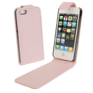 Soft Texture Up and Down Open Leather Case for iPhone 5 & 5s & SE & SE (Pink) (OEM)
