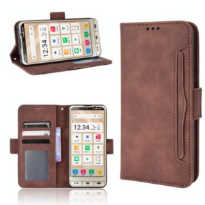 For Sharp Simple Sumaho 6 Skin Feel Calf Texture Card Slots Leather Phone Case(Brown) (OEM)