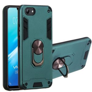 or vivo Y81 (Nonporous) 2 in 1 Armour Series PC + TPU Protective Case with Ring Holder(Dark Green) (OEM)