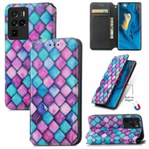 For ZTE Nubia Z30 Pro Colorful Magnetic Horizontal Flip Leather Phone Case with Holder & Card Slot & Wallet(Purple Scales) (OEM)