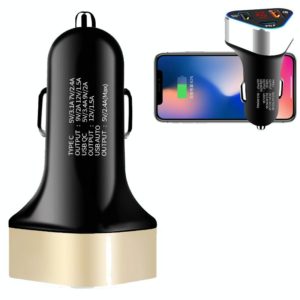 Digital Display PD+QC3.0+2.4A Car Charger TYPE-C Car Phone Charger(Gold) (OEM)
