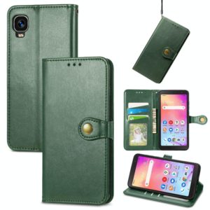 For TCL A509DL / A3 Solid Color Leather Buckle Phone Case(Green) (OEM)