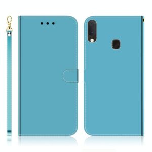 For Galaxy A20e Imitated Mirror Surface Horizontal Flip Leather Case with Holder & Card Slots & Wallet & Lanyard(Blue) (OEM)