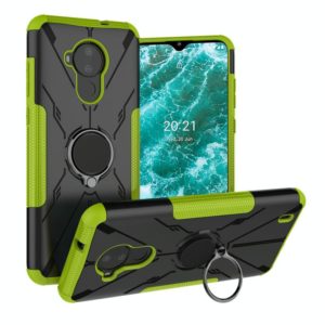 For Nokia C30 Armor Bear Shockproof PC + TPU Phone Protective Case with Ring Holder(Green) (OEM)
