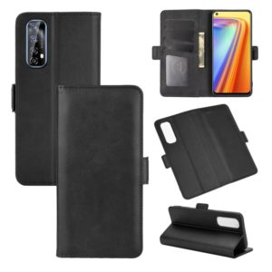 For OPPO Realme 7 Dual-side Magnetic Buckle Horizontal Flip Leather Case with Holder & Card Slots & Wallet(Black) (OEM)