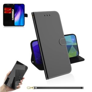 For Xiaomi Redmi Note 8T Mirror-like Magnetic Attraction Horizontal Flip Leather Case with Lanyard, Support Holder & Card Slot & Wallet(Black) (OEM)