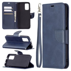 For Xiaomi Poco M3 Retro Lambskin Texture Pure Color Horizontal Flip PU Leather Case with Holder & Card Slots & Wallet & Lanyard(Blue) (OEM)