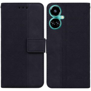 For Tecno Camon 19 Geometric Embossed Leather Phone Case(Black) (OEM)
