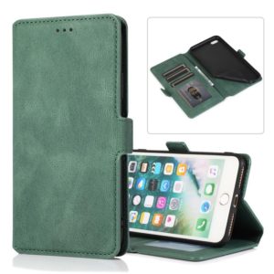 For iPhone 8 Plus / 7 Plus Retro Magnetic Closing Clasp Horizontal Flip Leather Case with Holder & Card Slots & Photo Frame & Wallet(Green) (OEM)