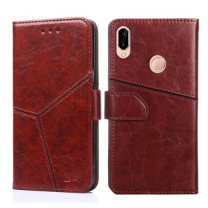 For Huawei P20 lite / nova 3e Geometric Stitching Horizontal Flip TPU + PU Leather Case with Holder & Card Slots & Wallet(Dark Brown) (OEM)