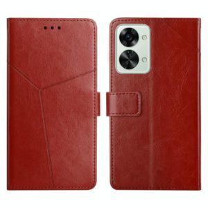 For OnePlus Nord 2T 5G Y Stitching Horizontal Flip Leather Phone Case(Brown) (OEM)