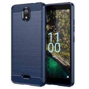 For Nokia C100 Brushed Texture Carbon Fiber TPU Phone Case(Blue) (OEM)