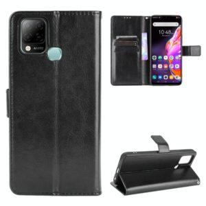 For Infinix Hot 10s X689 Crazy Horse Texture Horizontal Flip Leather Case with Holder & Card Slots & Lanyard(Black) (OEM)