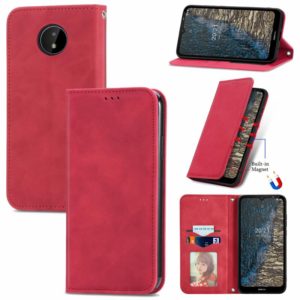 For Nokia C20 Retro Skin Feel Business Magnetic Horizontal Flip Leather Case With Holder & Card Slots & Wallet & Photo Frame(Red) (OEM)
