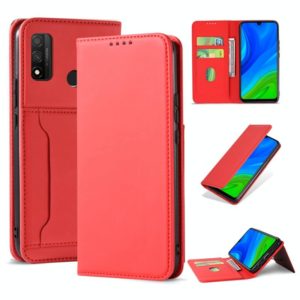 For Huawei P Smart 2020 Strong Magnetism Liquid Feel Horizontal Flip Leather Case with Holder & Card Slots & Wallet(Red) (OEM)