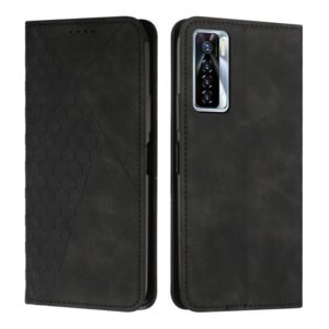 For Tecno Camon 17P / 17 Pro Diamond Splicing Skin Feel Magnetic Leather Phone Case(Black) (OEM)